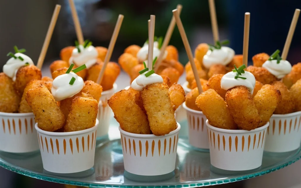 Baked Tater Tot Appetizer Cups cooling on a wire rack