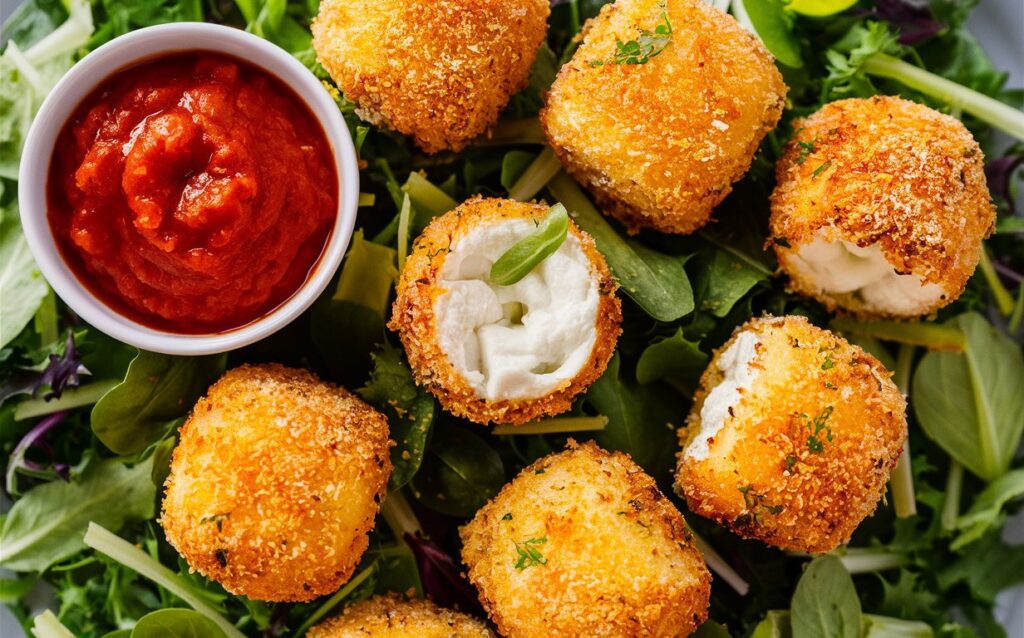 Freshly baked Cheesy Parmesan Mozzarella Bites on a serving tray.