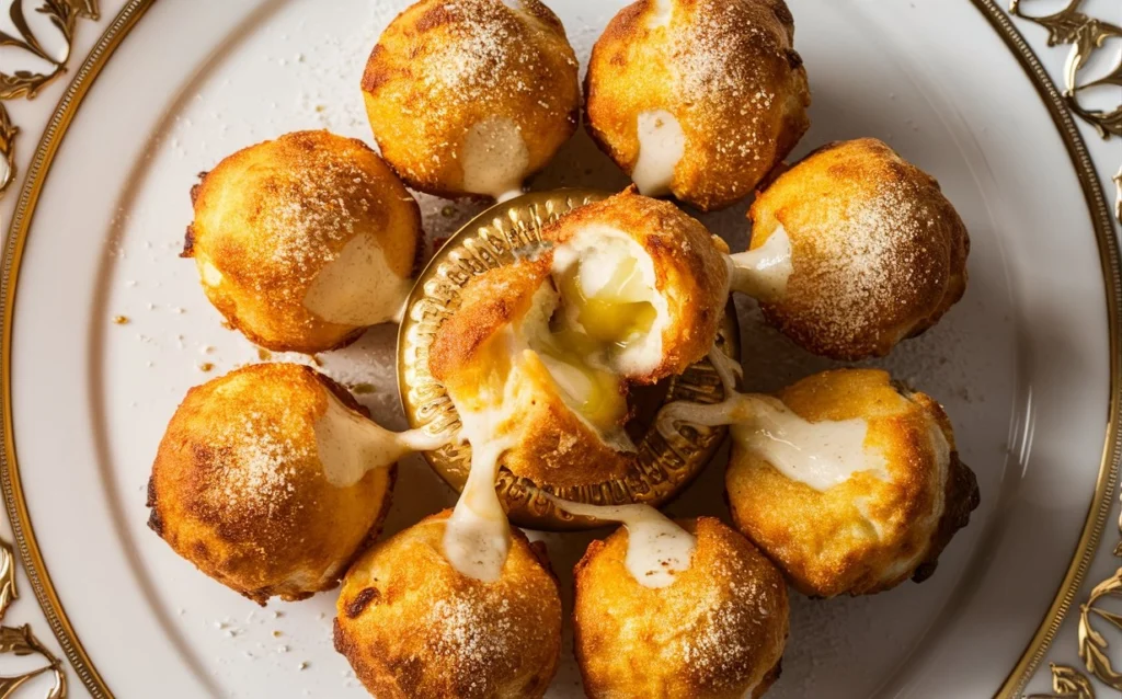 Cheesy Parmesan Mozzarella Bites served on a plate with a side of garlic butter