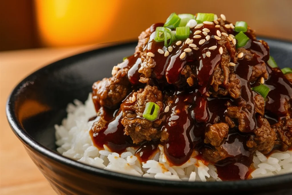 Korean Ground Beef in lettuce wraps
