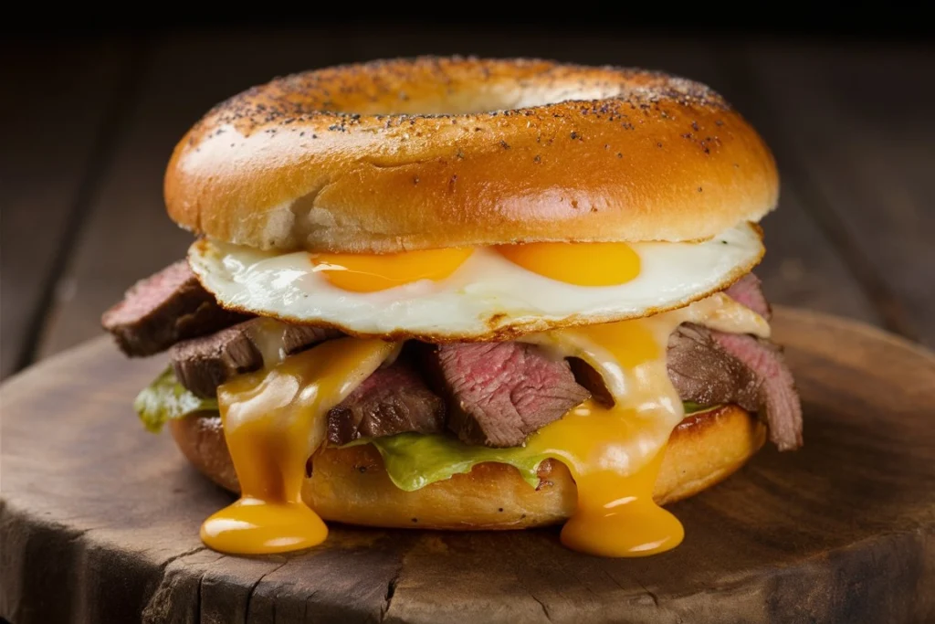 This homemade steak, egg, and cheese bagel sandwich recipe is the ultimate breakfast comfort food, packed with protein and flavor in every bite.