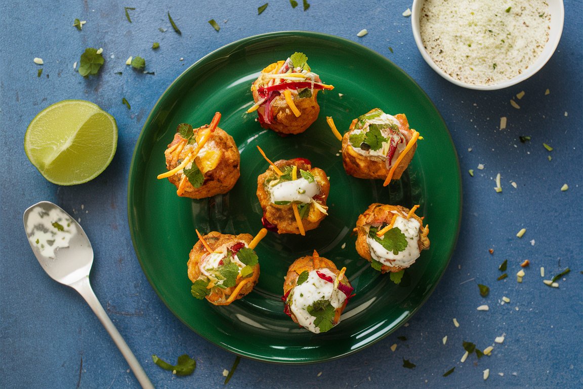 A plate of crispy Taco Ranch Bites served with a side of ranch dipping sauce.