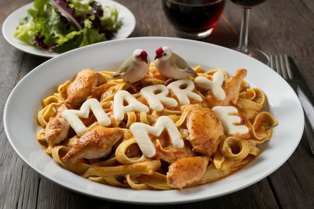 Marry Me Chicken Pasta served in a creamy sauce with tender chicken and herbs.