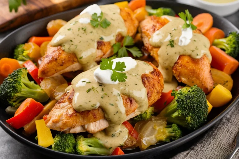 Simple and flavorful baked ranch chicken ready to serve.