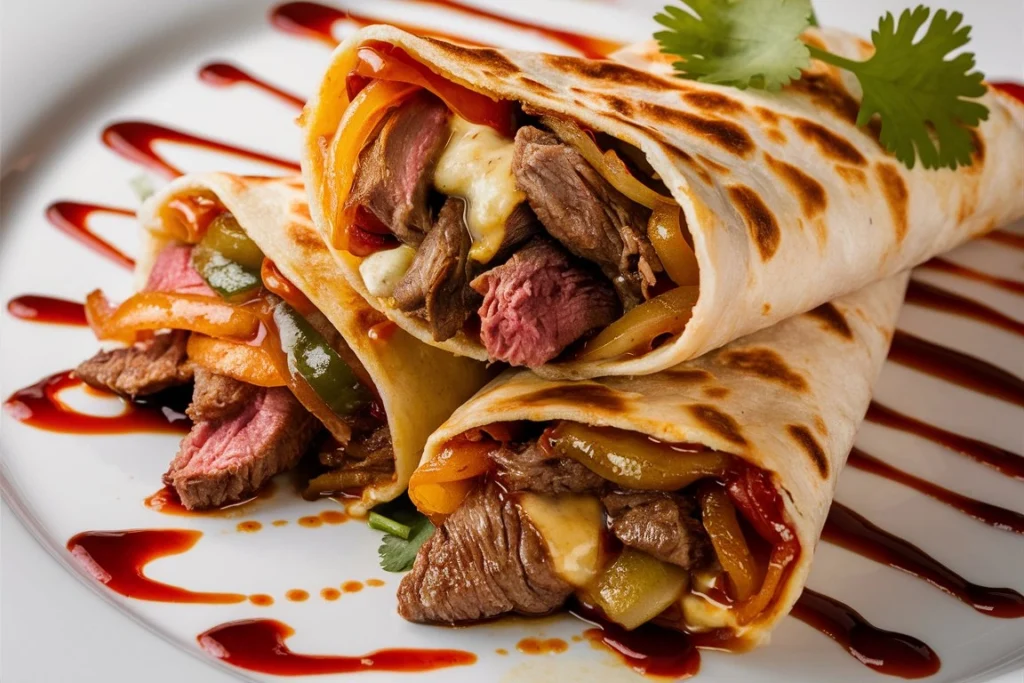 Savory Philly Cheesesteak Quesadillas with melted cheese, steak, and peppers on a crispy tortilla.