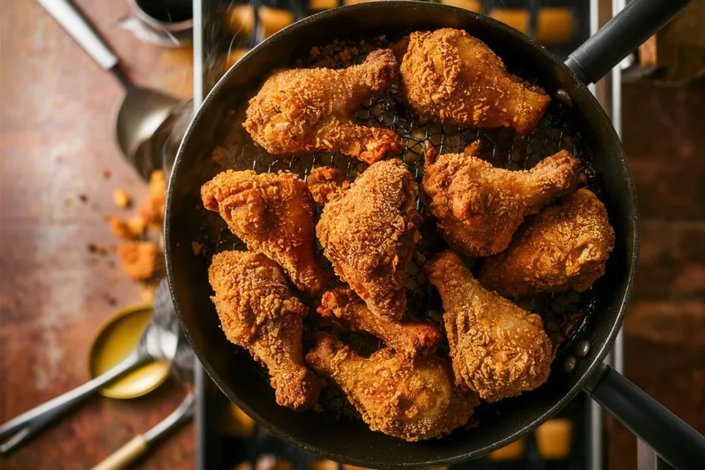 Crispy fried chicken without buttermilk, golden and delicious