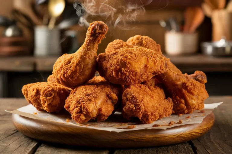 Easy fried chicken recipe without buttermilk, crispy and flavorful.